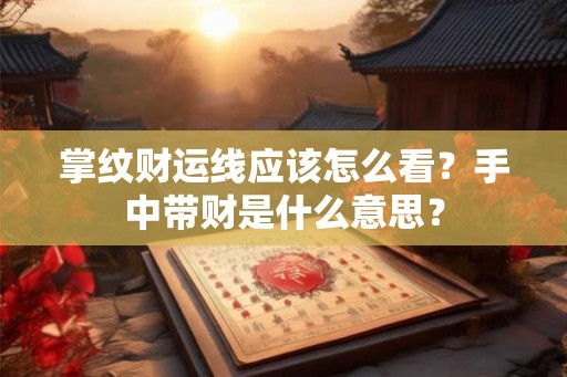 掌纹财运线应该怎么看？手中带财是什么意思？