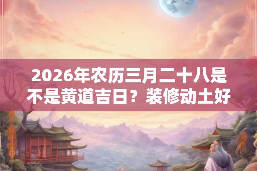 2026年农历三月二十八是不是黄道吉日？装修动土好吗？