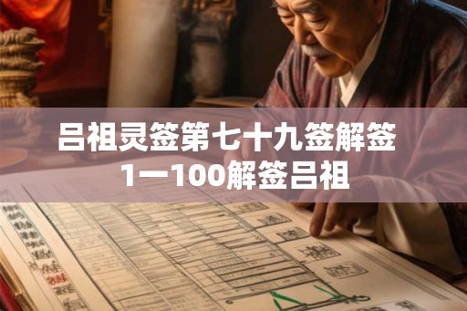 吕祖灵签第七十九签解签 1一100解签吕祖 吕祖灵签第七十九签解签 1一100解签吕祖