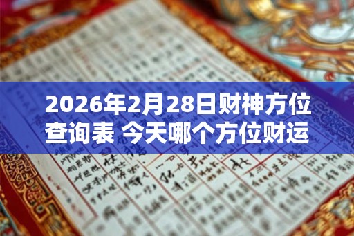 2026年2月28日财神方位查询表 今天哪个方位财运好
