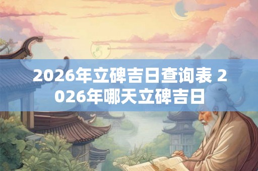 2026年立碑吉日查询表 2026年哪天立碑吉日
