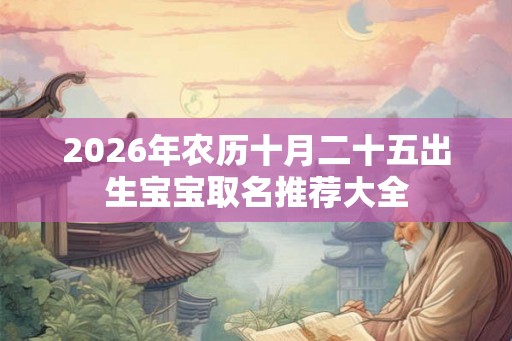 2026年农历十月二十五出生宝宝取名推荐大全