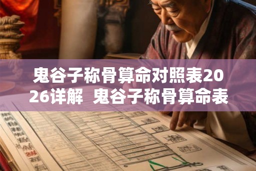 鬼谷子称骨算命对照表2026详解 鬼谷子称骨算命表男版 鬼谷子称骨算命对照表2026详解 鬼谷子称骨算命表男版