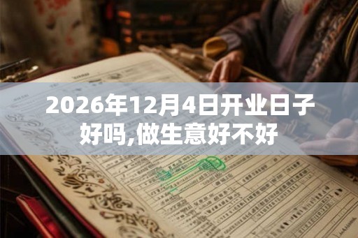 2026年12月4日开业日子好吗,做生意好不好