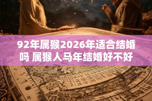 92年属猴2026年适合结婚吗 属猴人马年结婚好不好