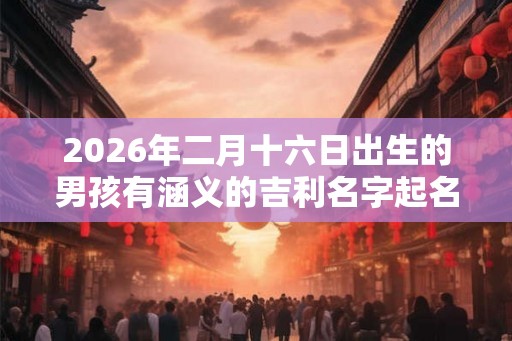 2026年二月十六日出生的男孩有涵义的吉利名字起名