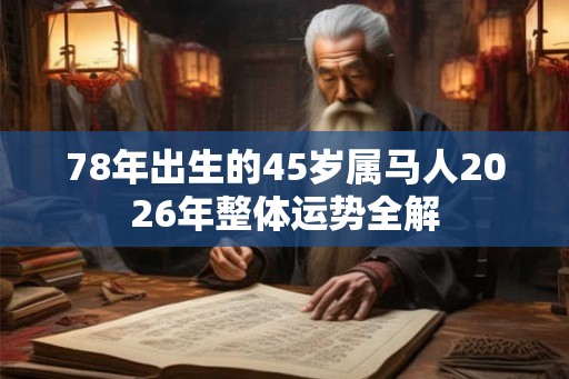 78年出生的45岁属马人2026年整体运势全解