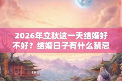 2026年立秋这一天结婚好不好？结婚日子有什么禁忌？