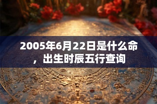 2005年6月22日是什么命，出生时辰五行查询