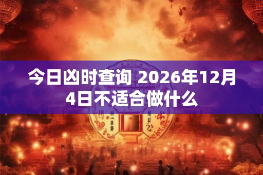今日凶时查询 2026年12月4日不适合做什么