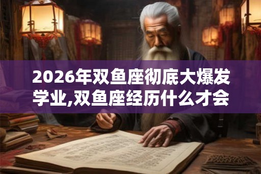 2026年双鱼座彻底大爆发学业,双鱼座经历什么才会成熟