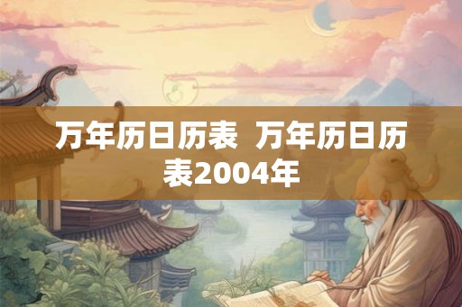 万年历日历表  万年历日历表2004年
