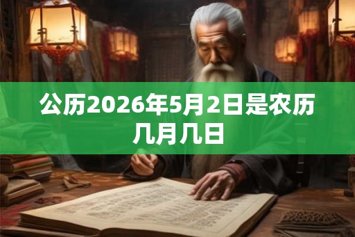 公历2026年5月2日是农历几月几日 公历2026年5月2日是农历几月几日