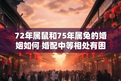72年属鼠和75年属兔的婚姻如何 婚配中等相处有困难
