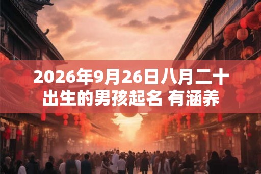 2026年9月26日八月二十出生的男孩起名 有涵养