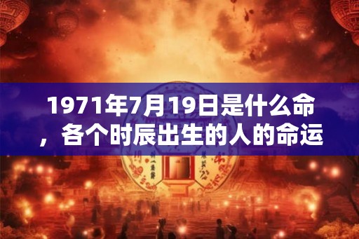 1971年7月19日是什么命，各个时辰出生的人的命运