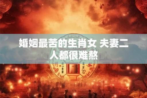 婚姻最苦的生肖女 夫妻二人都很难熬