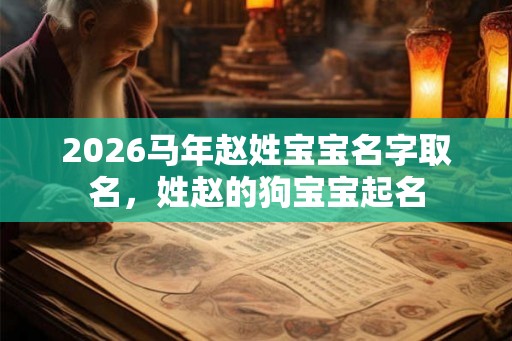 2026马年赵姓宝宝名字取名，姓赵的狗宝宝起名