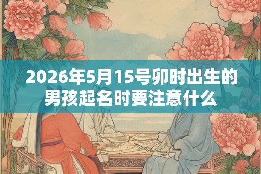 2026年5月15号卯时出生的男孩起名时要注意什么