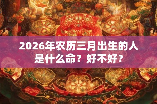 2026年农历三月出生的人是什么命？好不好？