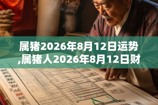 属猪2026年8月12日运势,属猪人2026年8月12日财运,生肖猪2026年8月12日运势