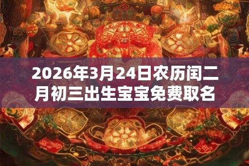 2026年3月24日农历闰二月初三出生宝宝免费取名 2026年3月24日农历闰二月初三出生宝宝免费取名