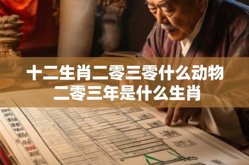 十二生肖二零三零什么动物 二零三年是什么生肖