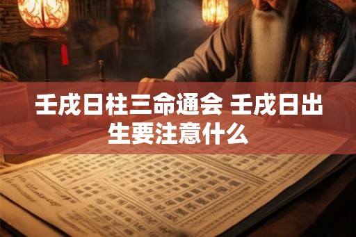 壬戌日柱三命通会 壬戌日出生要注意什么
