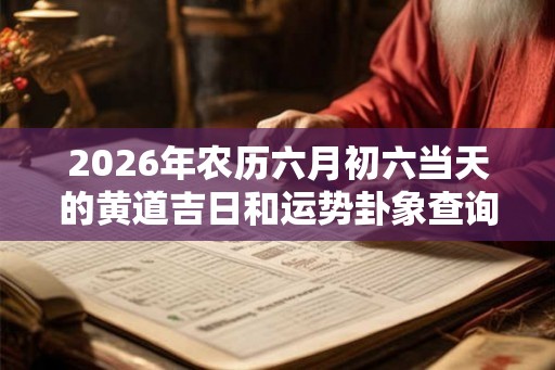2026年农历六月初六当天的黄道吉日和运势卦象查询 2026年农历六月初六当天的黄道吉日和运势卦象查询