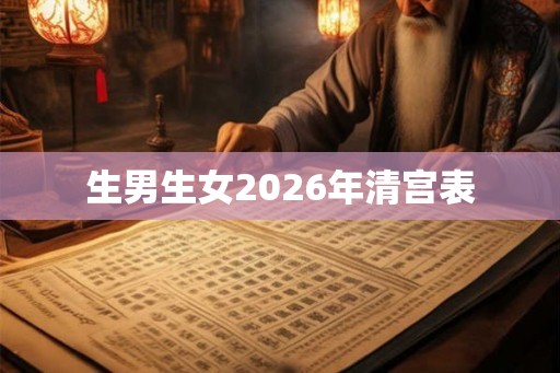 生男生女2026年清宫表