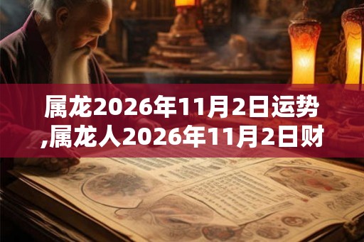 属龙2026年11月2日运势,属龙人2026年11月2日财运,生肖龙2026年11月2日运势