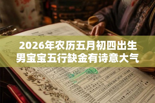 2026年农历五月初四出生男宝宝五行缺金有诗意大气名字