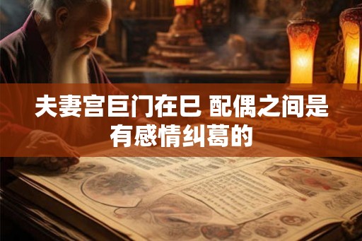 夫妻宫巨门在巳 配偶之间是有感情纠葛的 夫妻宫巨门在巳 配偶之间是有感情纠葛的
