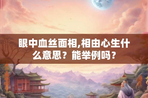 眼中血丝面相,相由心生什么意思？能举例吗？