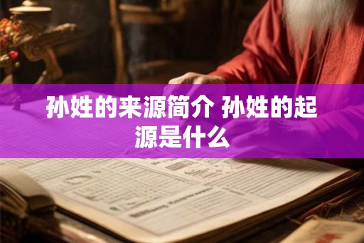 孙姓的来源简介 孙姓的起源是什么