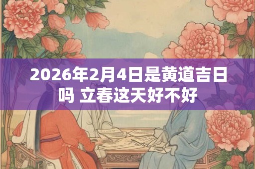 2026年2月4日是黄道吉日吗 立春这天好不好