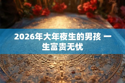 2026年大年夜生的男孩 一生富贵无忧