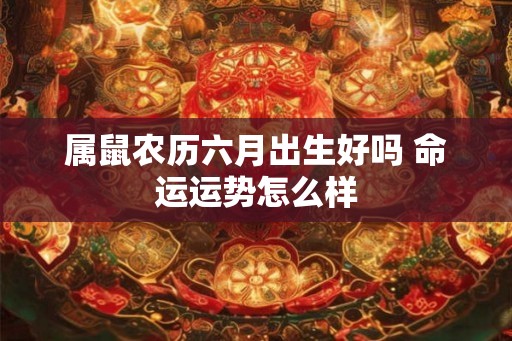 属鼠农历六月出生好吗 命运运势怎么样