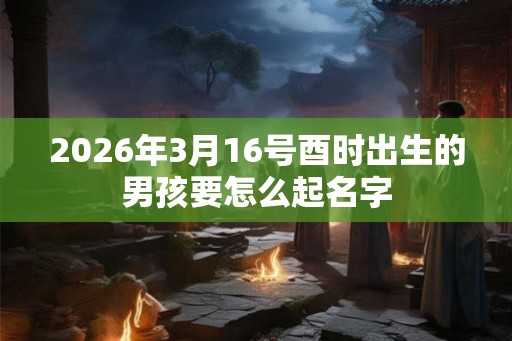 2026年3月16号酉时出生的男孩要怎么起名字