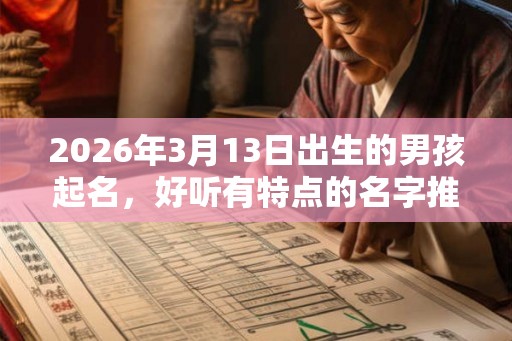 2026年3月13日出生的男孩起名，好听有特点的名字推荐