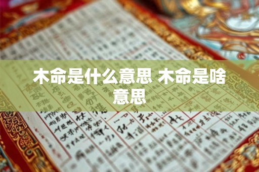 木命是什么意思 木命是啥意思