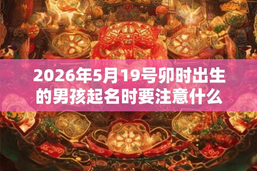 2026年5月19号卯时出生的男孩起名时要注意什么