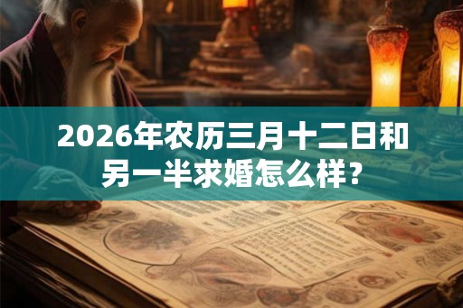 2026年农历三月十二日和另一半求婚怎么样？