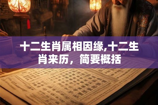 十二生肖属相因缘,十二生肖来历，简要概括