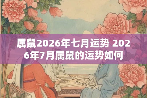 属鼠2026年七月运势 2026年7月属鼠的运势如何