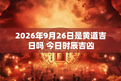 2026年9月26日是黄道吉日吗 今日时辰吉凶