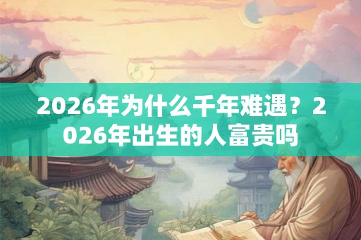 2026年为什么千年难遇？2026年出生的人富贵吗