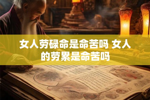 女人劳碌命是命苦吗 女人的劳累是命苦吗