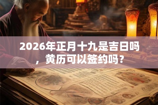2026年正月十九是吉日吗，黄历可以签约吗？
