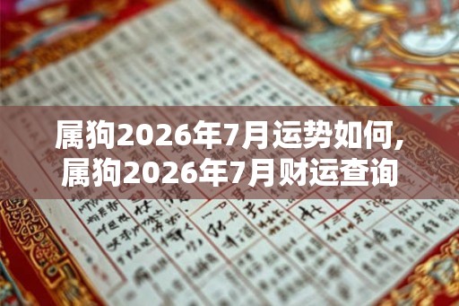 属狗2026年7月运势如何,属狗2026年7月财运查询
